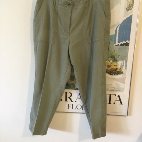 TALBOTS SLIM CARGO PANT 16P green - Picture 2 of 10